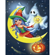 Load image into Gallery viewer, Witch And Little Ghost 40*50CM(Picture) Full Round Drill Diamond Painting
