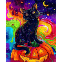 Load image into Gallery viewer, Black Cat On A Pumpkin 40*50CM(Picture) Full Round Drill Diamond Painting
