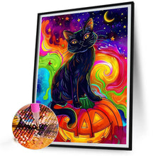 Load image into Gallery viewer, Black Cat On A Pumpkin 40*50CM(Picture) Full Round Drill Diamond Painting

