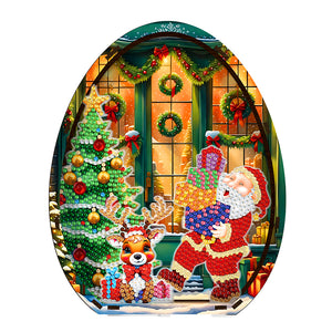 Christmas Wooden Santa Claus Diamond Painting Desktop Ornaments for Bedroom Table Decor