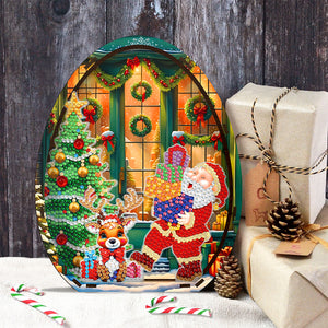 Christmas Wooden Santa Claus Diamond Painting Desktop Ornaments for Bedroom Table Decor
