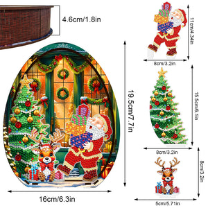 Christmas Wooden Santa Claus Diamond Painting Desktop Ornaments for Bedroom Table Decor