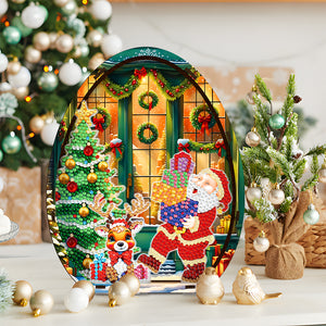 Christmas Wooden Santa Claus Diamond Painting Desktop Ornaments for Bedroom Table Decor