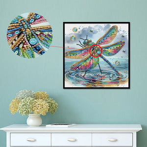 Gorgeous Dragonfly 30*30CM(Canvas) Partial Special Shaped Drill Diamond Painting