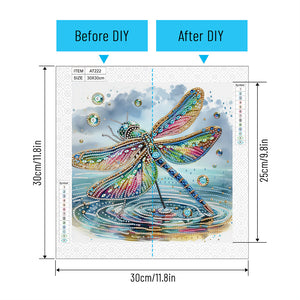 Gorgeous Dragonfly 30*30CM(Canvas) Partial Special Shaped Drill Diamond Painting