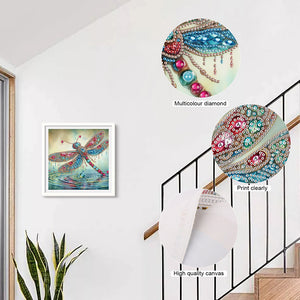 Gorgeous Dragonfly 30*30CM(Canvas) Partial Special Shaped Drill Diamond Painting