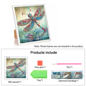 Gorgeous Dragonfly 30*30CM(Canvas) Partial Special Shaped Drill Diamond Painting