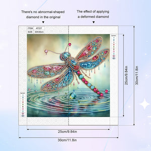 Gorgeous Dragonfly 30*30CM(Canvas) Partial Special Shaped Drill Diamond Painting
