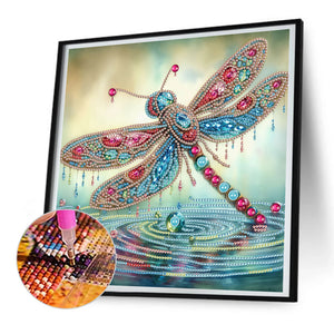 Gorgeous Dragonfly 30*30CM(Canvas) Partial Special Shaped Drill Diamond Painting