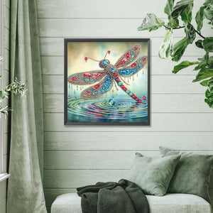 Gorgeous Dragonfly 30*30CM(Canvas) Partial Special Shaped Drill Diamond Painting