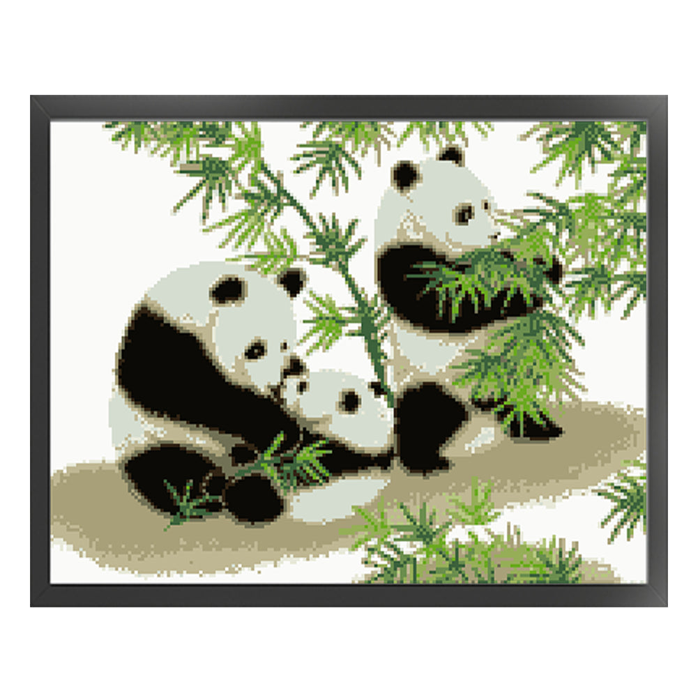 Panda - Partial  9CT Stamped Cross Stitch - Bead Embroidery 52x40CM/20.47x15.75in