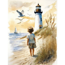 Load image into Gallery viewer, Children At The Lighthouse 30*40CM(Picture) Full Square Drill Diamond Painting
