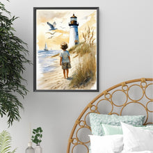 Load image into Gallery viewer, Children At The Lighthouse 30*40CM(Picture) Full Square Drill Diamond Painting
