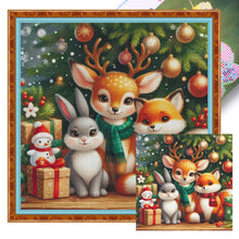 Load image into Gallery viewer, Yishu - Christmas Elk And Rabbit - 40*40CM 11CT 3 Stamped Cross Stitch
