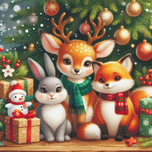 Load image into Gallery viewer, Yishu - Christmas Elk And Rabbit - 40*40CM 11CT 3 Stamped Cross Stitch
