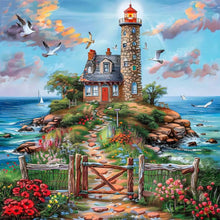 Load image into Gallery viewer, Seaside Cottage 40*40CM(Canvas) Full Round Drill Diamond Painting
