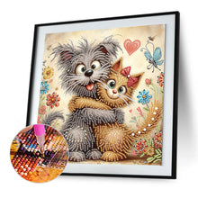 Load image into Gallery viewer, Friendly Cats And Dogs 30*30CM(Canvas) Partial Special Shaped Drill Diamond Painting
