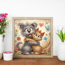 Load image into Gallery viewer, Friendly Cats And Dogs 30*30CM(Canvas) Partial Special Shaped Drill Diamond Painting
