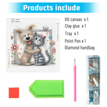 Load image into Gallery viewer, Friendly Cats And Dogs 30*30CM(Canvas) Partial Special Shaped Drill Diamond Painting

