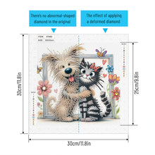Load image into Gallery viewer, Friendly Cats And Dogs 30*30CM(Canvas) Partial Special Shaped Drill Diamond Painting
