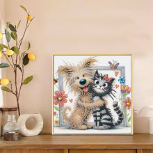 Load image into Gallery viewer, Friendly Cats And Dogs 30*30CM(Canvas) Partial Special Shaped Drill Diamond Painting

