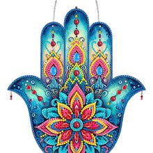 Load image into Gallery viewer, Acrylic Lotus Palm 5D DIY Diamond Painting Dots Pendant for Garden Window Decor
