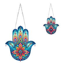 Load image into Gallery viewer, Acrylic Lotus Palm 5D DIY Diamond Painting Dots Pendant for Garden Window Decor
