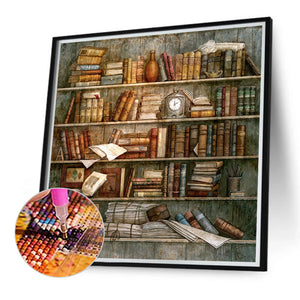 Bookshelf 40*40CM(Canvas) Full Round Drill Diamond Painting