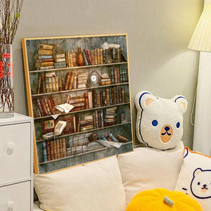 Bookshelf 40*40CM(Canvas) Full Round Drill Diamond Painting
