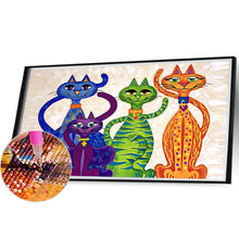 Load image into Gallery viewer, High Street Cat 50*30CM(Canvas) Full Round Drill Diamond Painting
