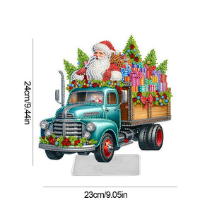 Christmas Acrylic Special Shape Santa Claus Gift Truck Desktop Diamond Art Kits