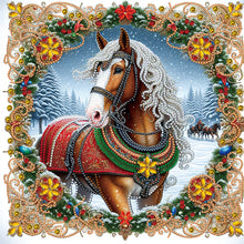 Load image into Gallery viewer, Christmas Horse 40*40CM(Canvas) Partial Special Shaped Drill Diamond Painting
