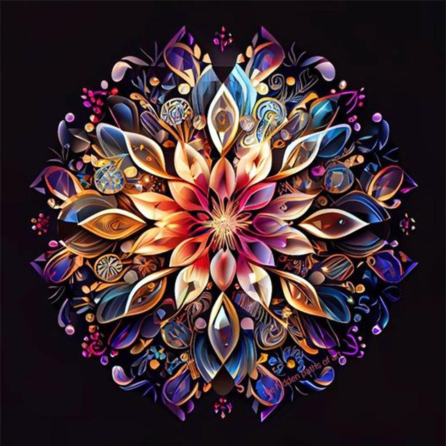Mandala Flower - Full 11CT Stamped Cross Stitch 40x40CM - Huacan