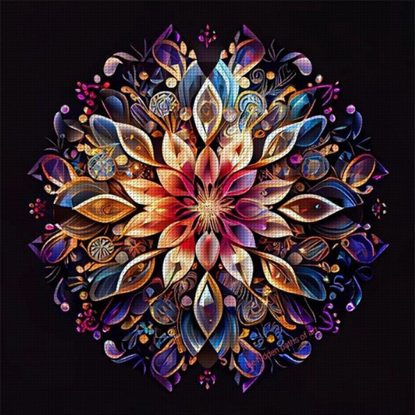 Mandala Flower - Full 11CT Stamped Cross Stitch 40x40CM - Huacan