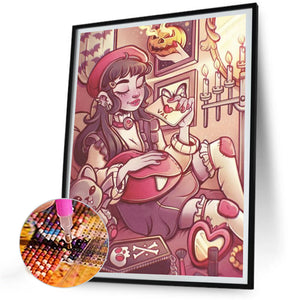 Vampire Girl 45*60CM(Picture) Full Round Drill Diamond Painting