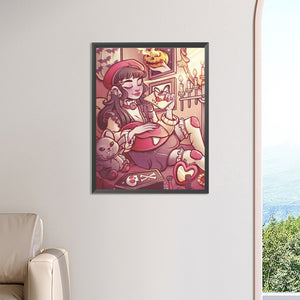 Vampire Girl 45*60CM(Picture) Full Round Drill Diamond Painting