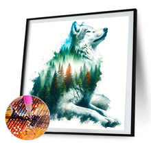 Load image into Gallery viewer, Silhouette Of A White Wolf In A Landscape 40*40CM(Picture) Full Round Drill Diamond Painting
