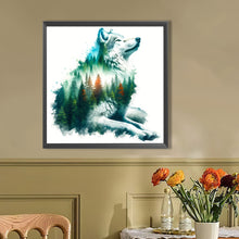 Load image into Gallery viewer, Silhouette Of A White Wolf In A Landscape 40*40CM(Picture) Full Round Drill Diamond Painting
