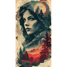 Load image into Gallery viewer, Vintage Moonlit Night Castle Girl 40*75CM(Canvas) Full Round Drill Diamond Painting
