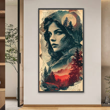 Load image into Gallery viewer, Vintage Moonlit Night Castle Girl 40*75CM(Canvas) Full Round Drill Diamond Painting
