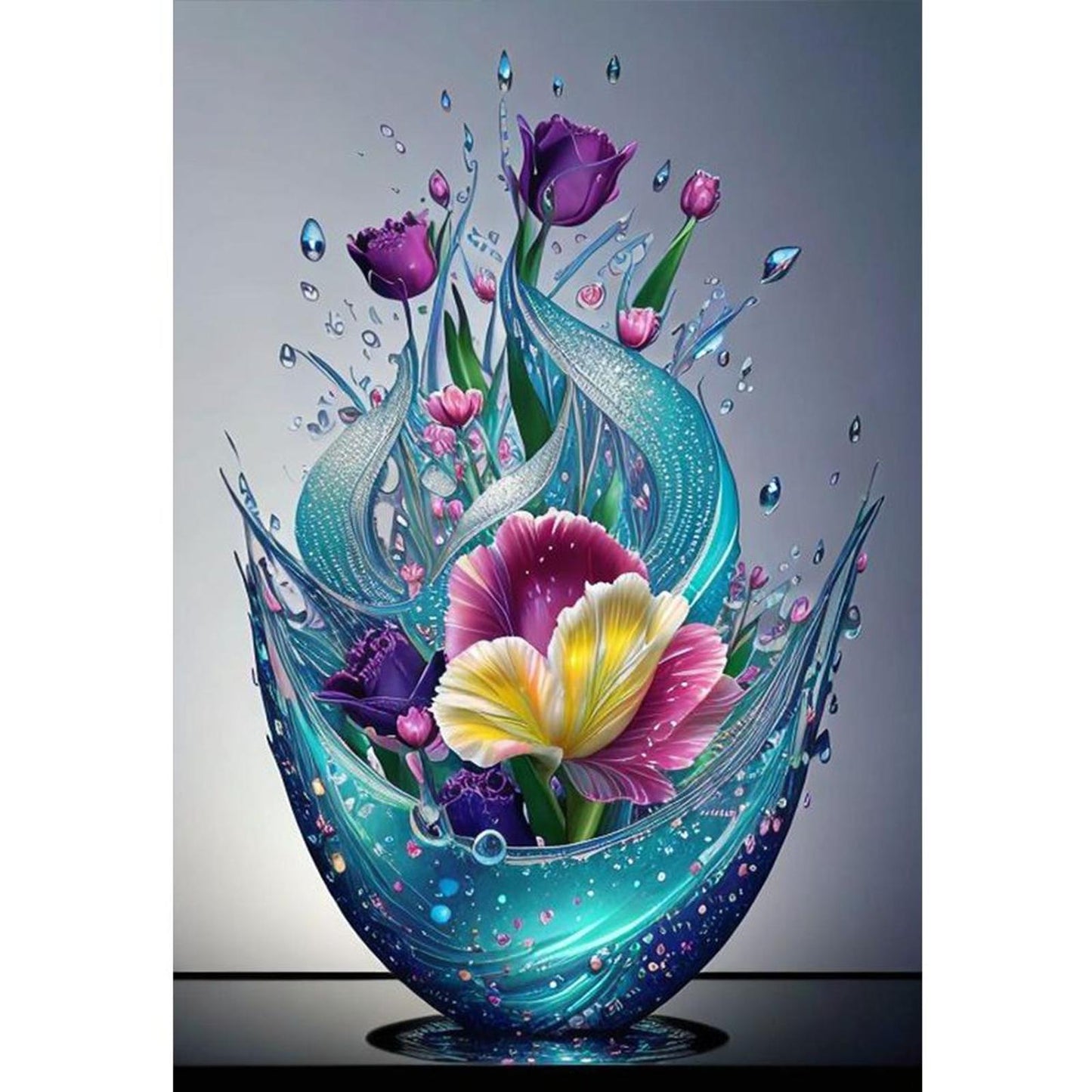 Vase - Full 11CT Stamped Cross Stitch 40x60CM - Huacan
