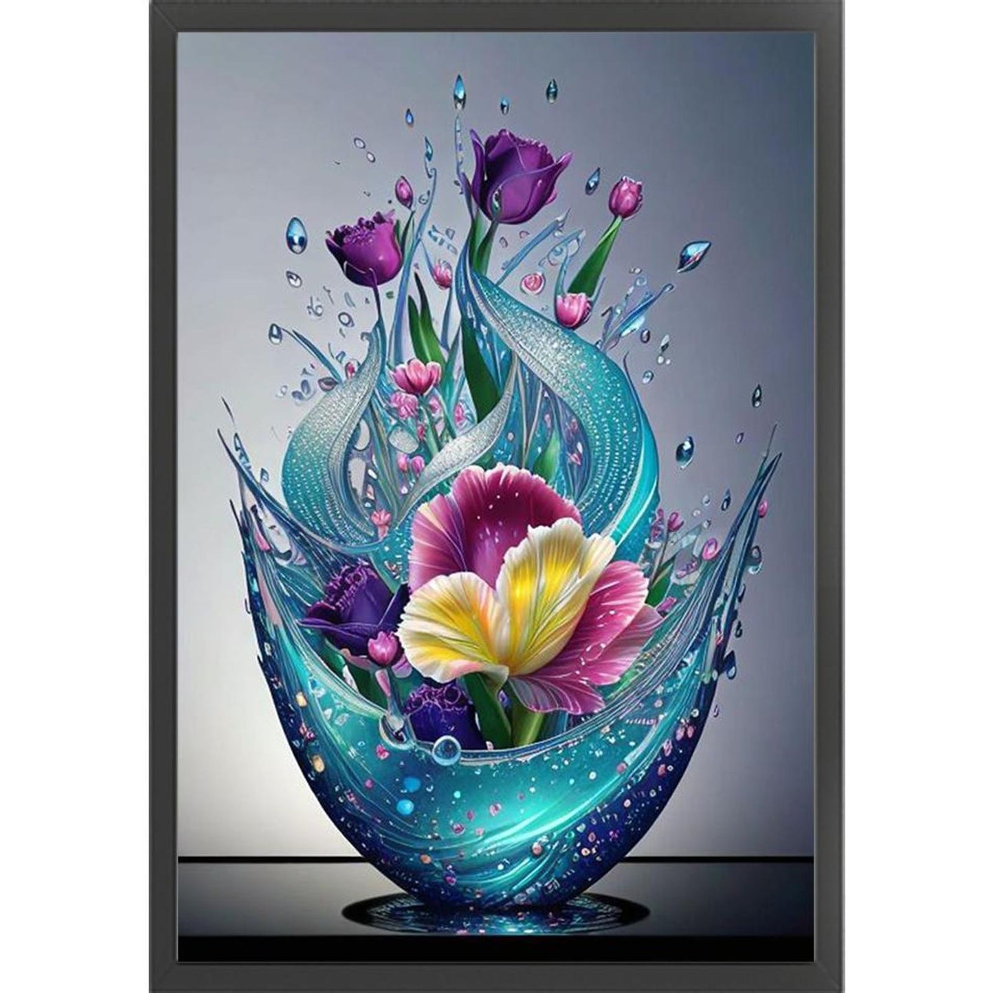 Vase - Full 11CT Stamped Cross Stitch 40x60CM - Huacan