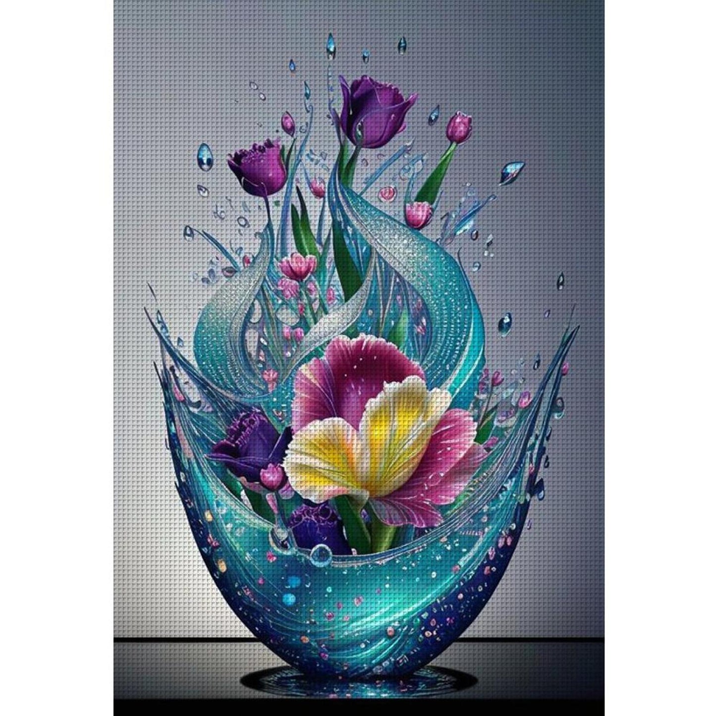 Vase - Full 11CT Stamped Cross Stitch 40x60CM - Huacan
