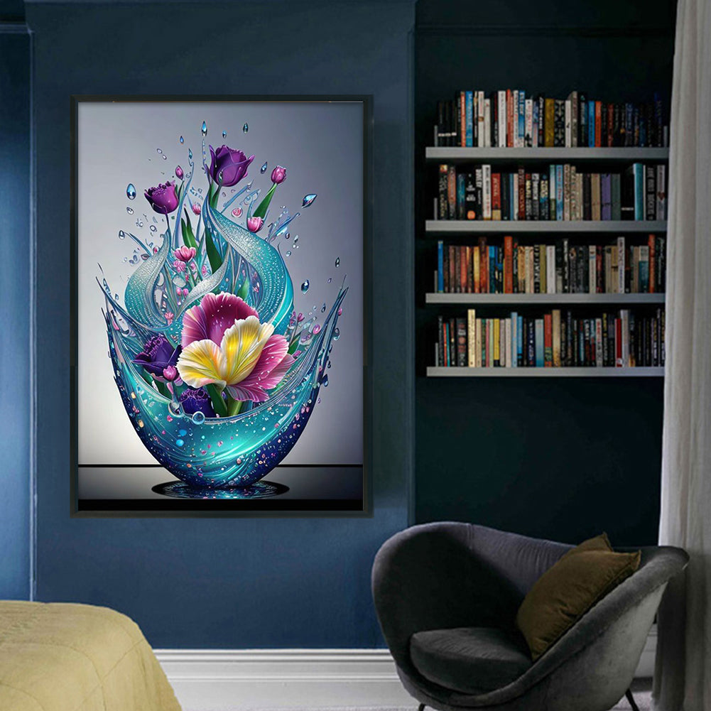 Vase - Full 11CT Stamped Cross Stitch 40x60CM - Huacan