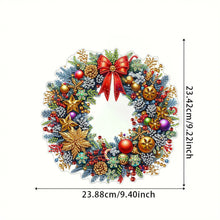 Load image into Gallery viewer, Acrylic Special Shape Christmas Wreath Diamond Painting Art Pendants for Wall

