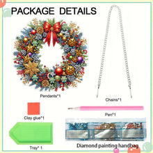 Load image into Gallery viewer, Acrylic Special Shape Christmas Wreath Diamond Painting Art Pendants for Wall
