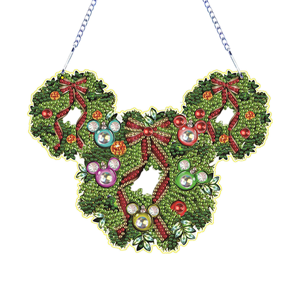 Acrylic 2D Flat DIY Mickey Mouse Wreath DIY Diamond Painting Set Diamond Art Kit
