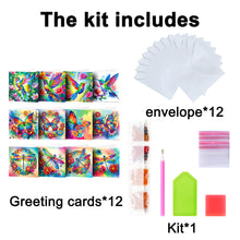 Load image into Gallery viewer, 12PCS DIY Animals Theme Diamond Art Greeting Cards Congratulations Cards &amp; Gifts
