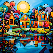 Load image into Gallery viewer, Colorful House 40*40CM(Canvas) Full Round Drill Diamond Painting

