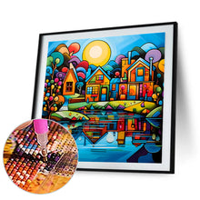 Load image into Gallery viewer, Colorful House 40*40CM(Canvas) Full Round Drill Diamond Painting
